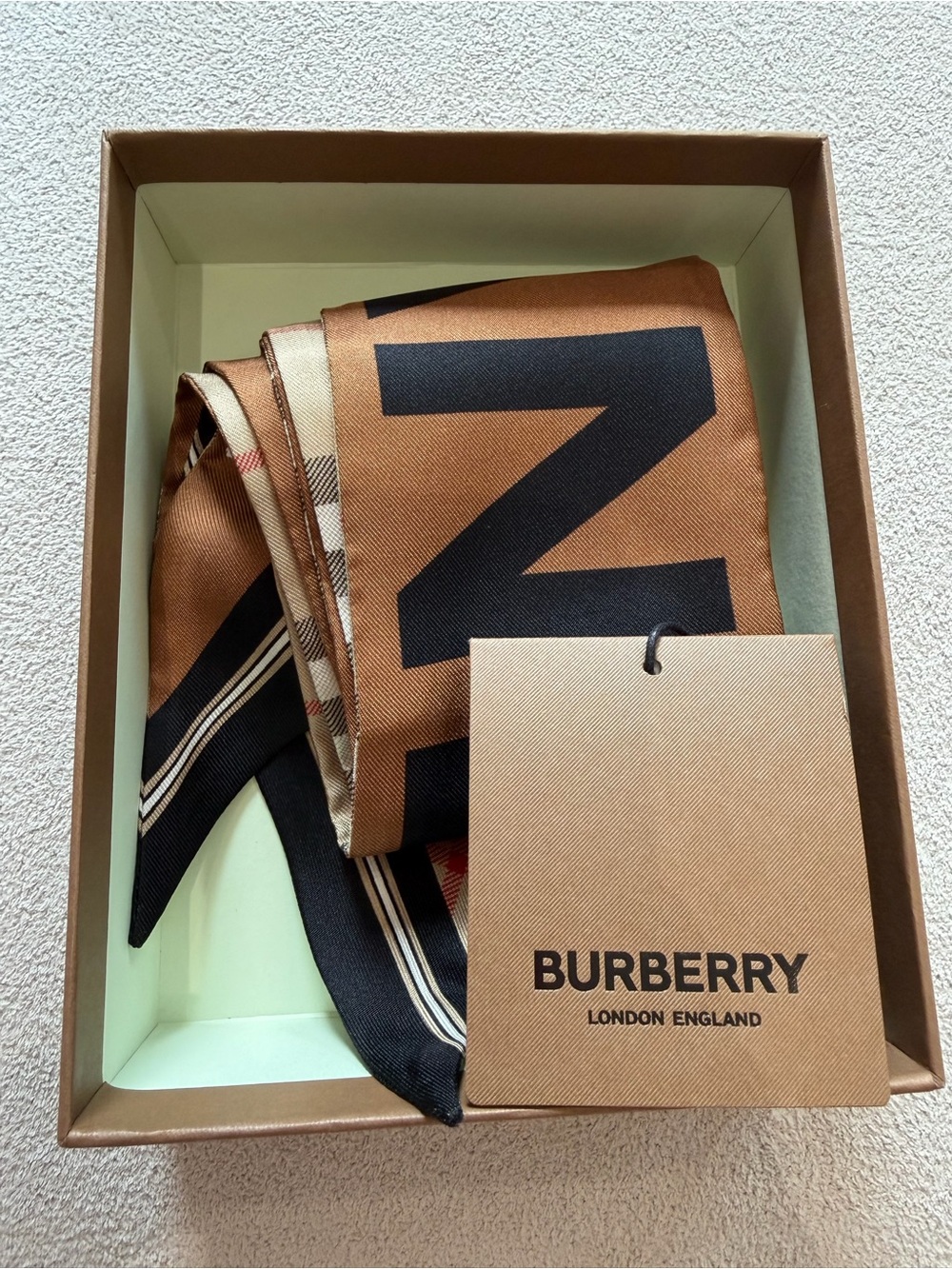 Burberry vintage check skinny scarf